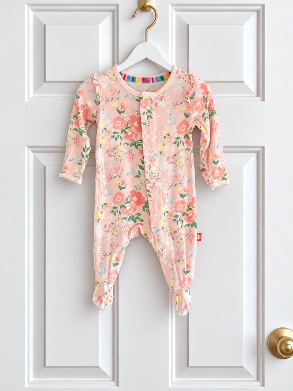 Magnetic Me Newborn Floral Modal Magnetic Footie Sleeper 5-8 lbs